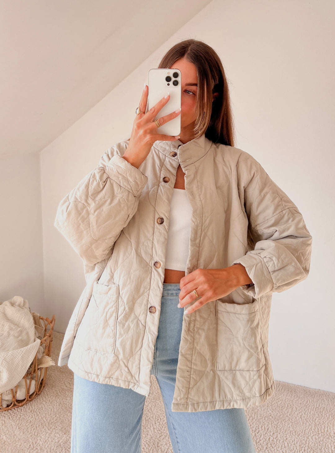 GESTEPPTE OVERSIZE JACKE - versch. Farben