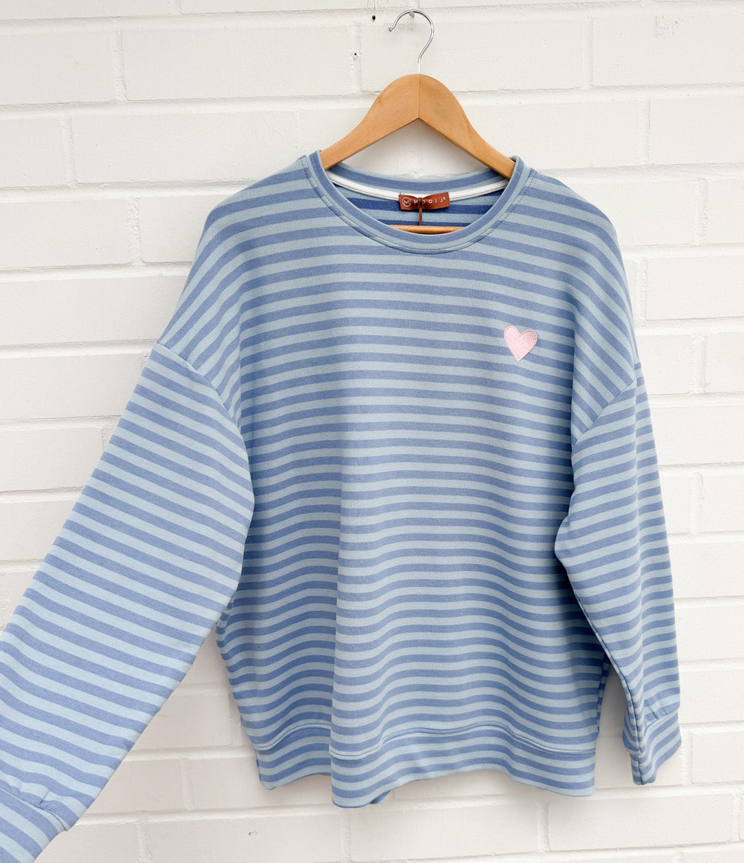 STREIFEN SWEATSHIRT mit Herz - versch. Farben