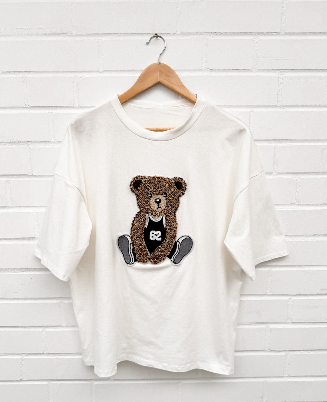 LOCKERES T-SHIRT MIT TEDDY - creme