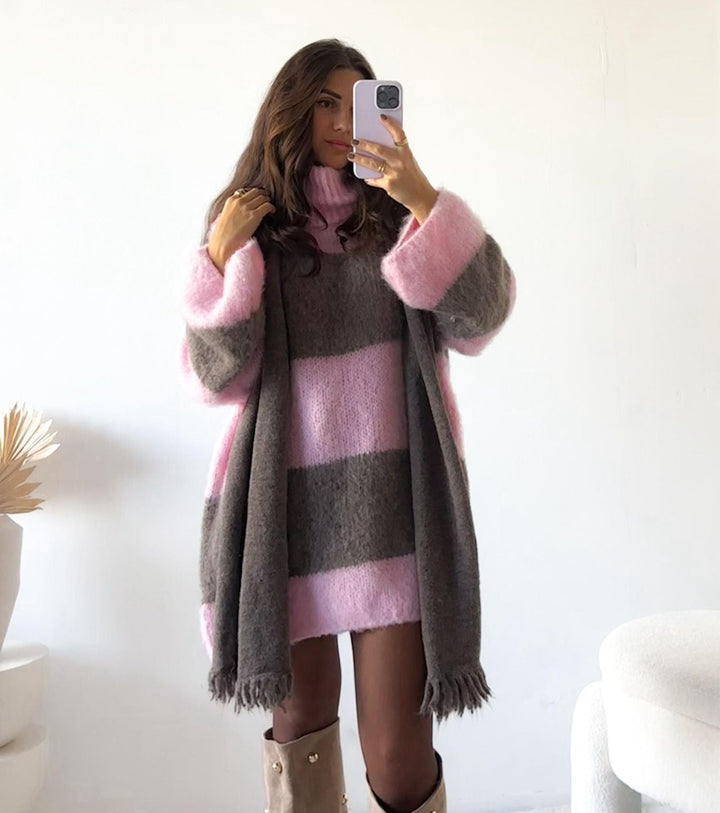 LONGPULLOVER COZY MIT STREIFEN - versch. Farben