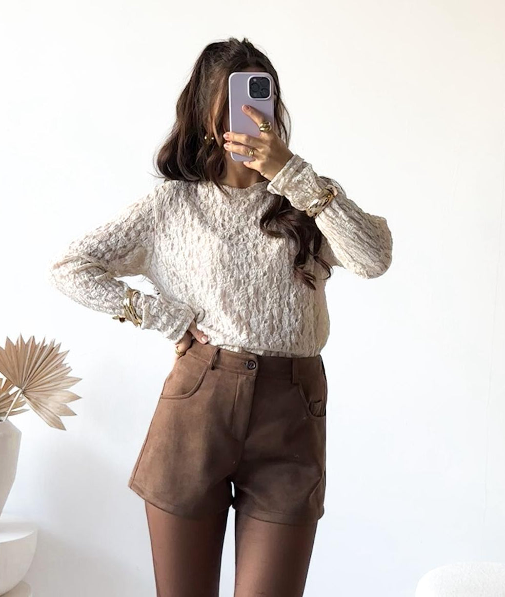 VELOUROPTIK SHORTS - versch. Farben