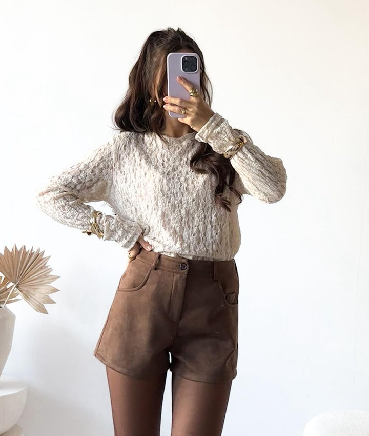 VELOUROPTIK SHORTS - versch. Farben