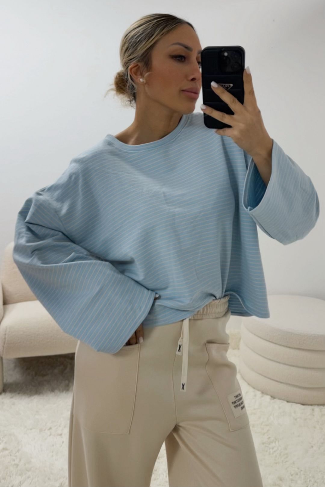 LOCKERES LANGARM SHIRT mit schmalen Streifen - versch. Farben