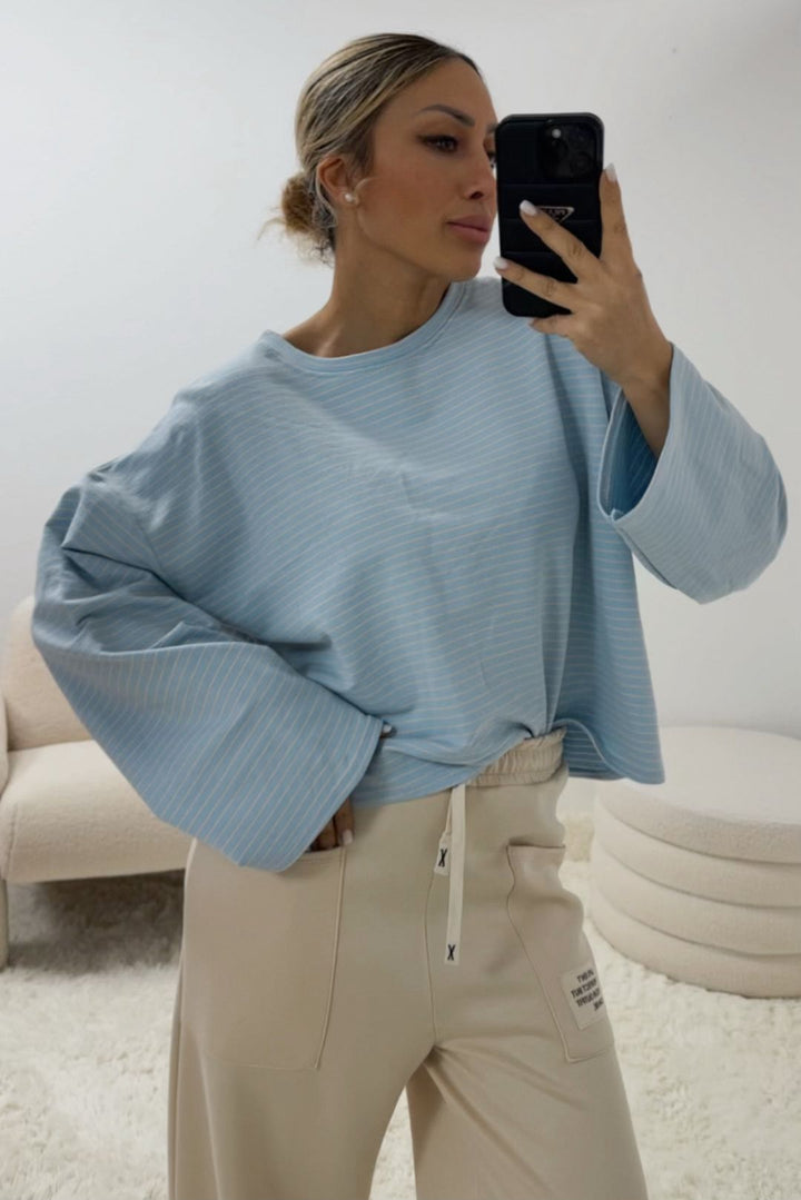 LOCKERES LANGARM SHIRT mit schmalen Streifen - versch. Farben