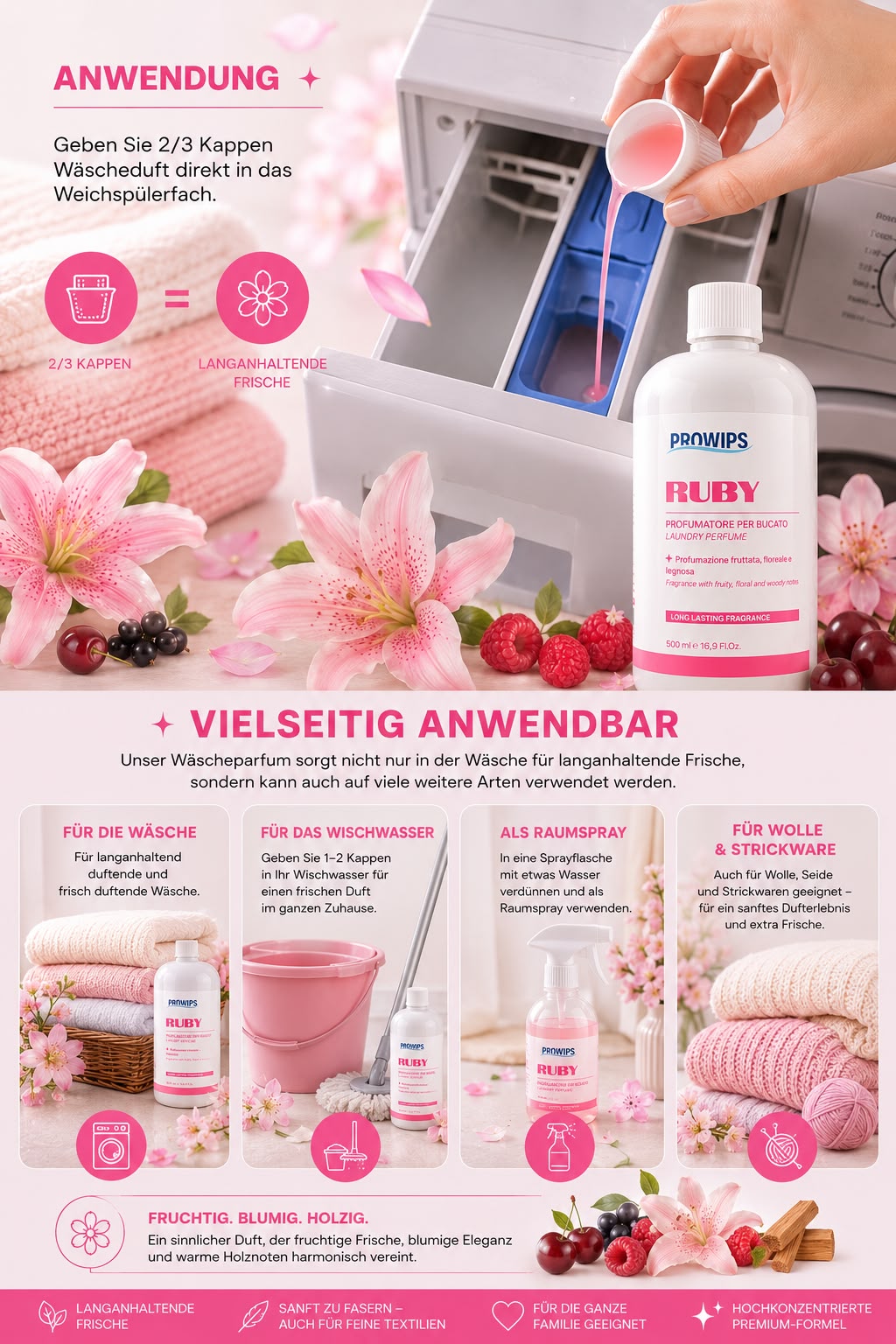 WÄSCHE PARFÜM - 500ml - versch. Sorten