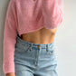 CROP KUSCHEL PULLOVER- versch. Farben