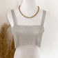 CROP STRASS TOP- versch. Farben