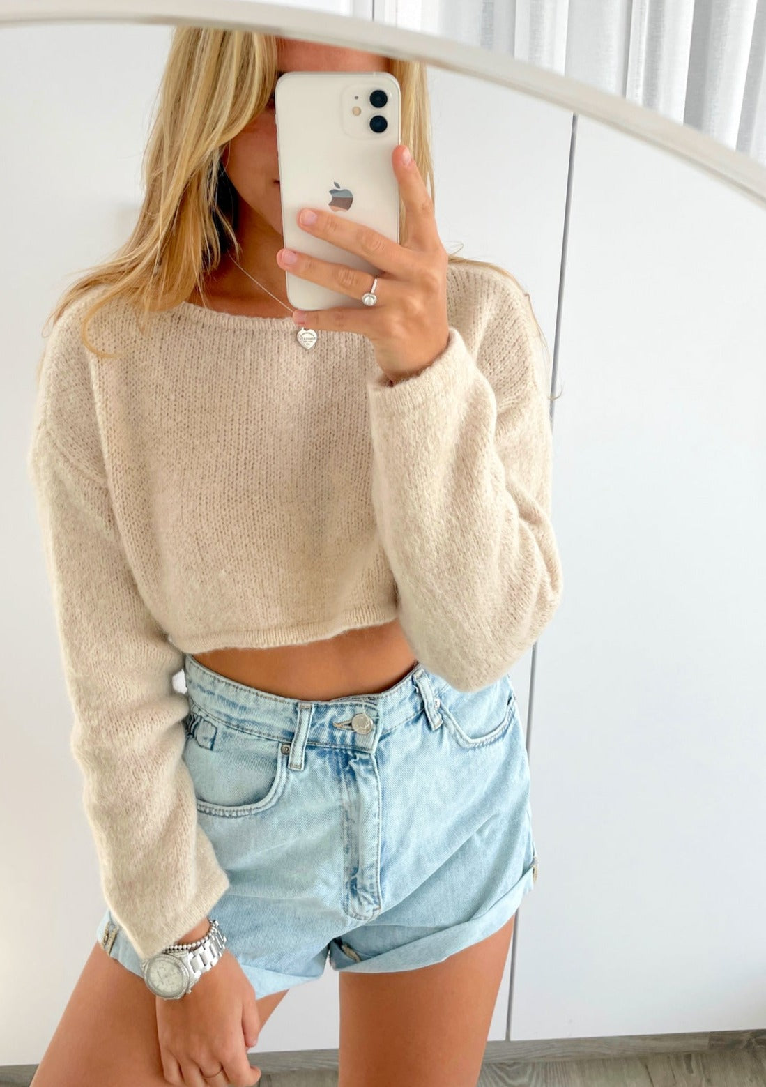 CROP KUSCHEL PULLOVER- versch. Farben